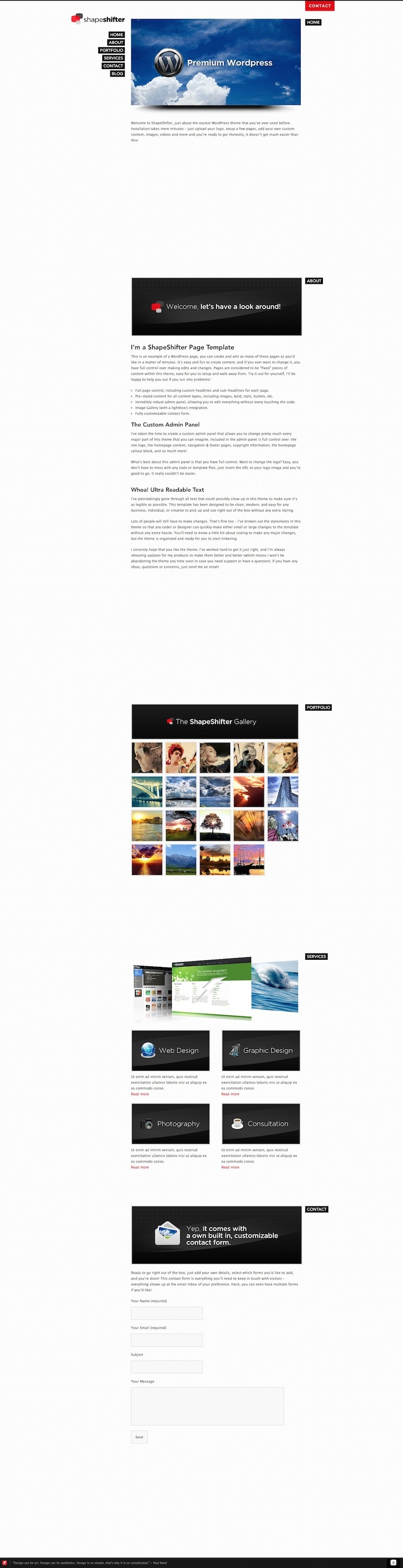 ShapeShifter One-Page WordPress Theme | Themes Directory