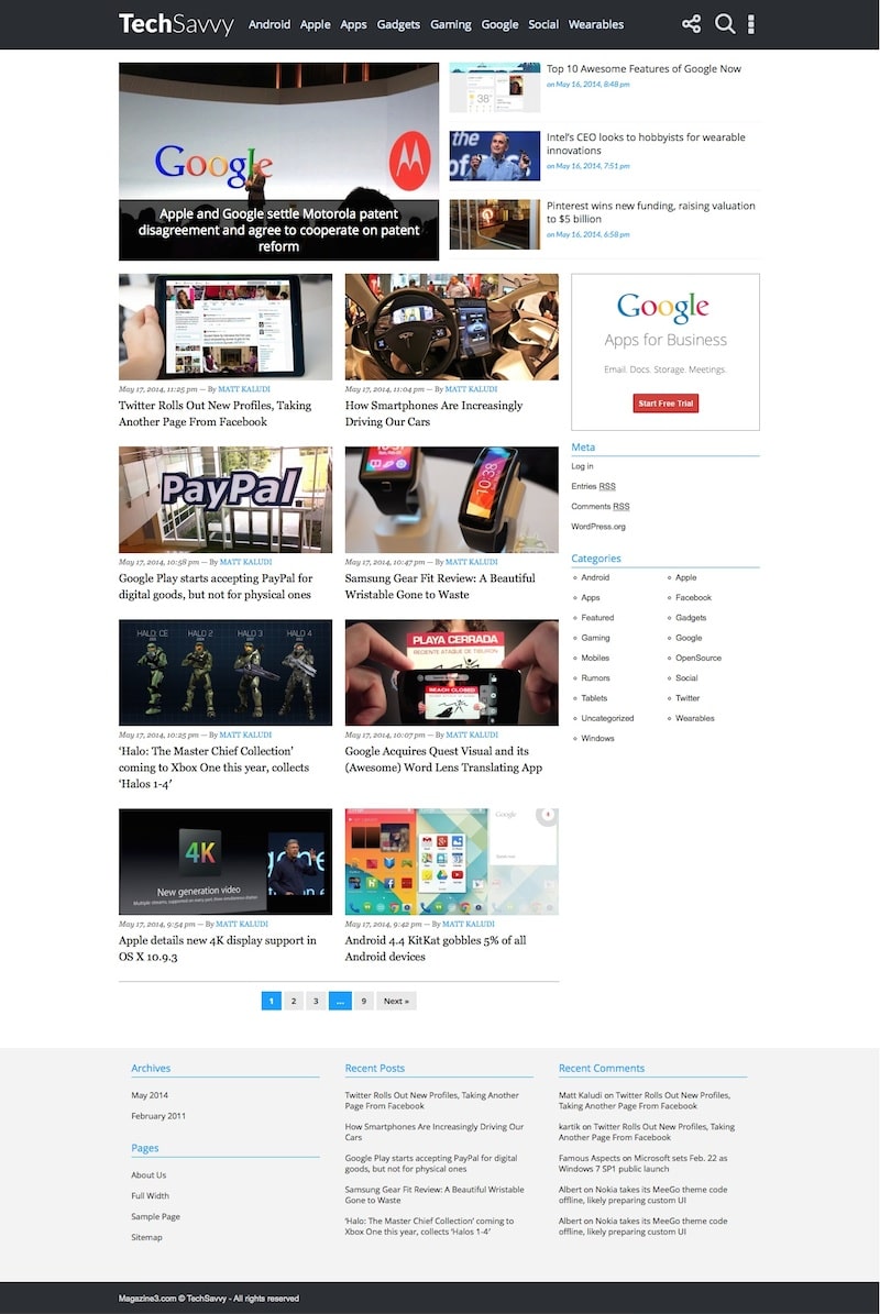TechSavvy Magazine WordPress Theme | Themes Directory