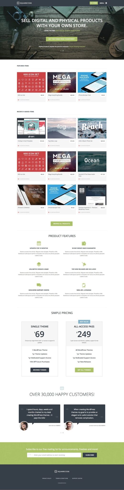 Squarecode SquareCode Marketplace WP Theme | Themes Directory