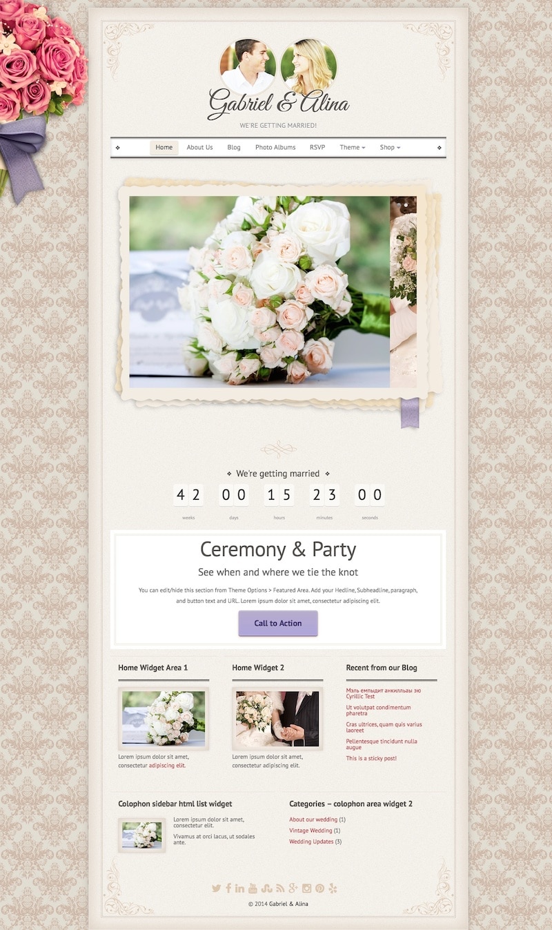 Vintage Wedding WordPress Theme | Themes Directory