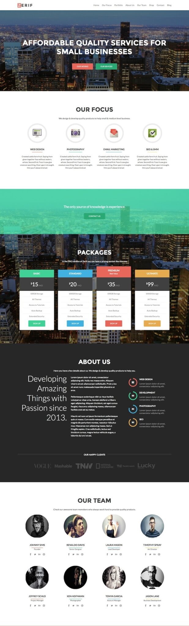 Zerif Pro Portfolio WordPress Theme | Themes Directory