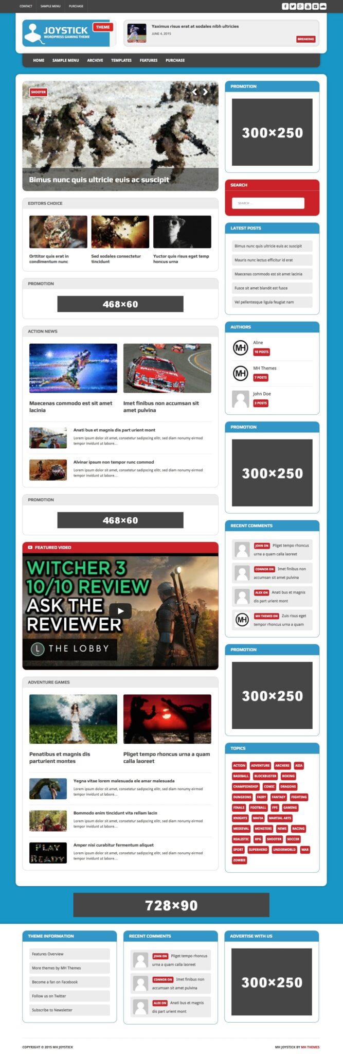 MH Joystick WordPress Gaming Theme | Themes Directory
