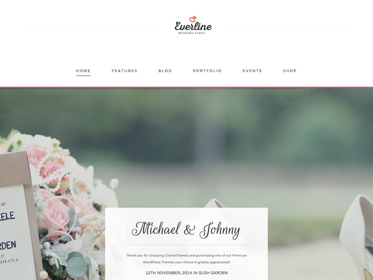 Everline Wedding WordPress Theme | Themes Directory