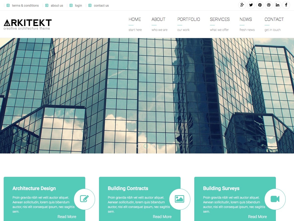 Arkitekt Architecture WordPress Theme | Themes Directory