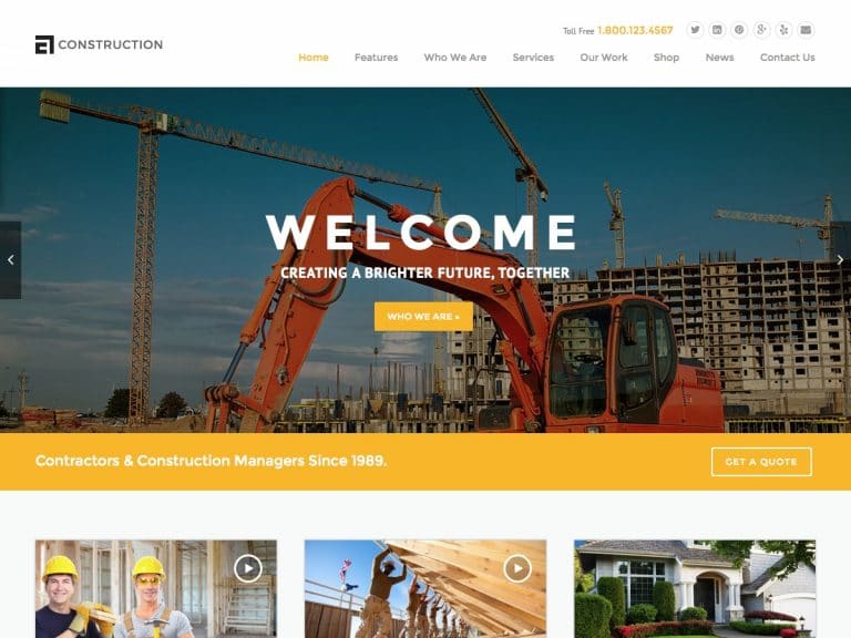 Construction Architecture WP Theme | Themes Directory