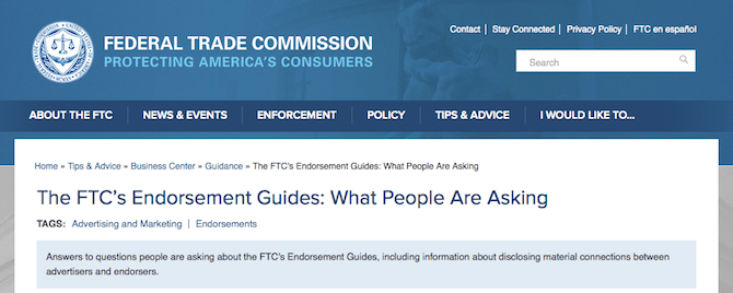 FTC Endorsement Guides