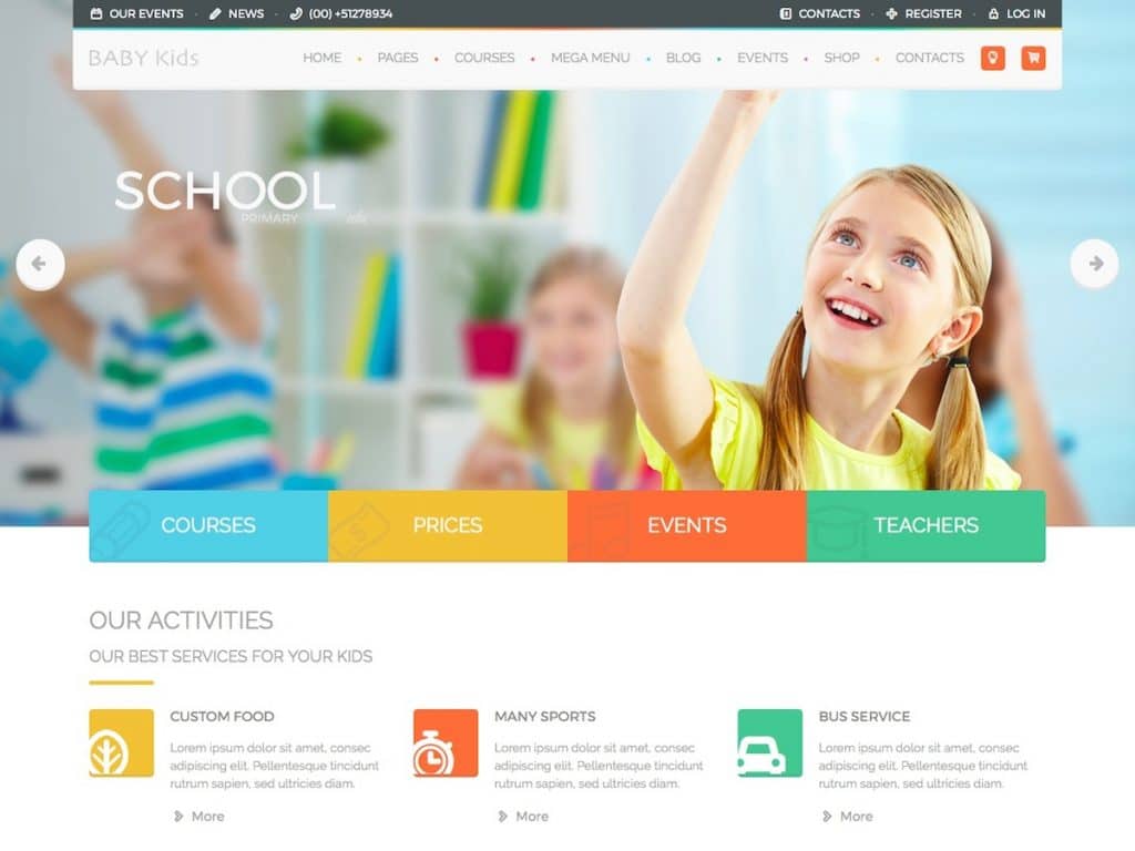 Baby Kids - Primary School WordPress Theme | WordPress Themes Directory
