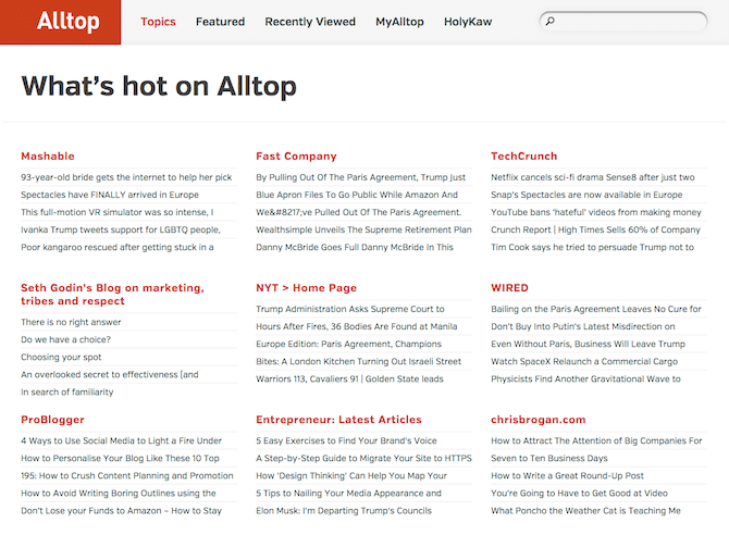 Alltop aggregation site