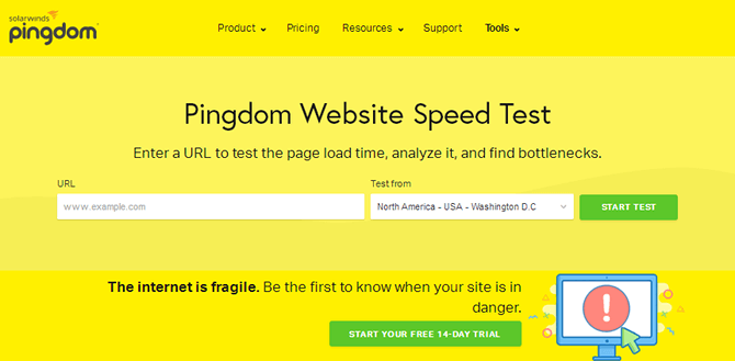 Pingdom Homepage