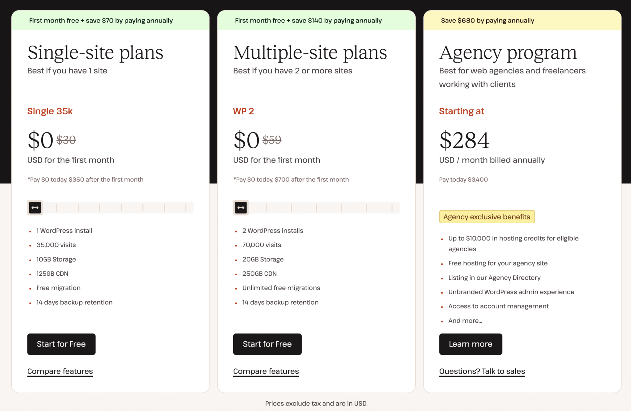 Kinsta pricing