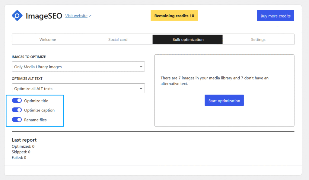 Other optimization options