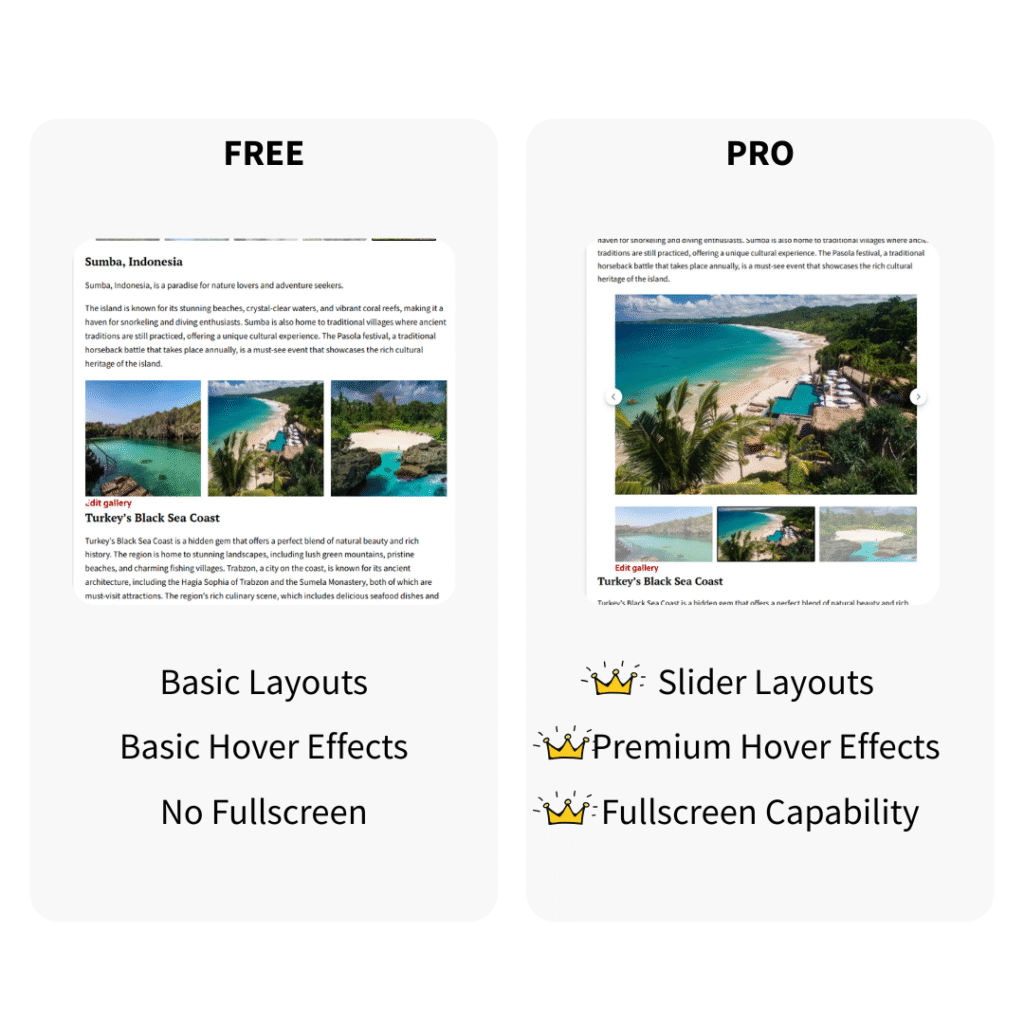 Free vs pro comparison